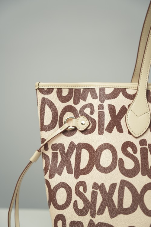 Sixdo Brown And Beige Sixdo 2In1 Tote Bag